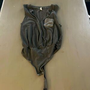 Free People Intimately bodysuit. Grey Black. Size Small.